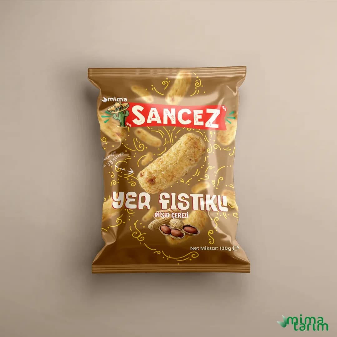 Sancez Yer Fıstık Aromalı Mısır Çerezi